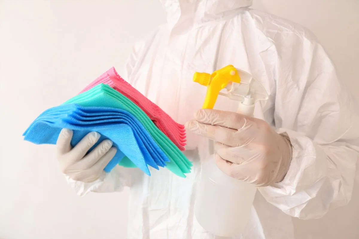 Cleaning supplies and microfiber cloths